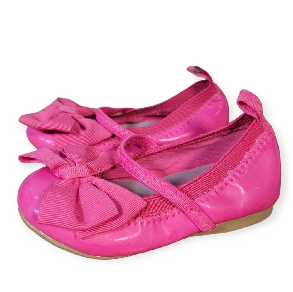 Koala Kids Hot Pink Ballet Flats Mary Jane Shoes with Bows Size 5
